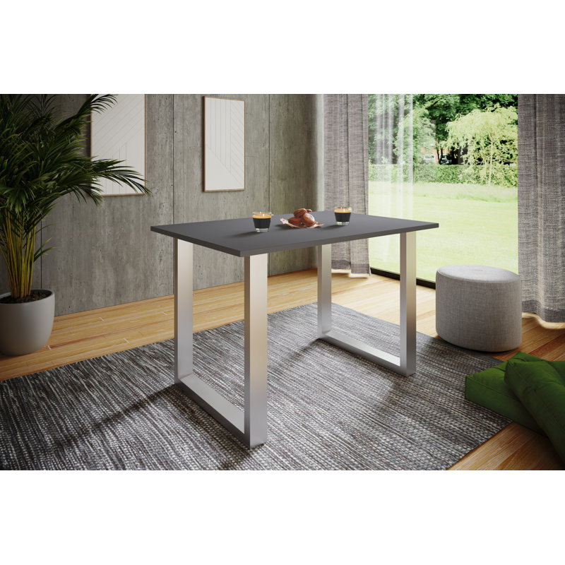 Alexious Metal Base Dining Table, Black, Browning, 76cm H x 110cm W x 50cm D