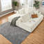 Canapé d'angle à compression 108 po en chenille avec méridienne, beige moderne pour la maison-1584614086