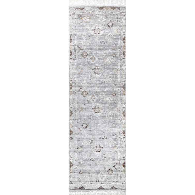 Venice Fringed Silver Area Rug