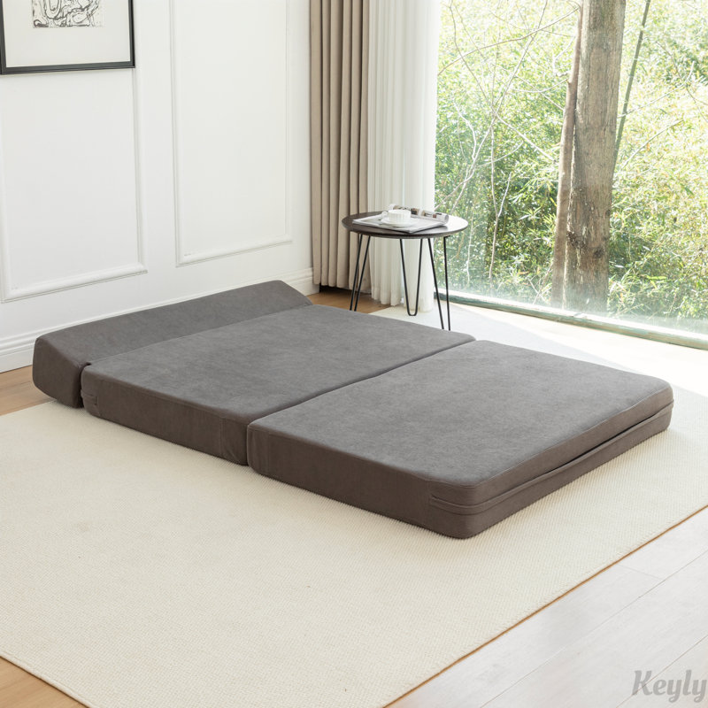 Boneless Foldable Sofa Bed With Pillow, Gray