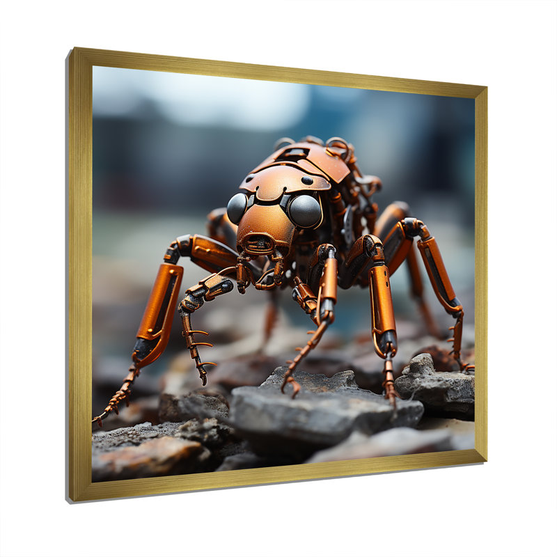 Industrial Ant Ant I sur toile, Cadre doré simple, H 24 po x l 24 po x P 1 po