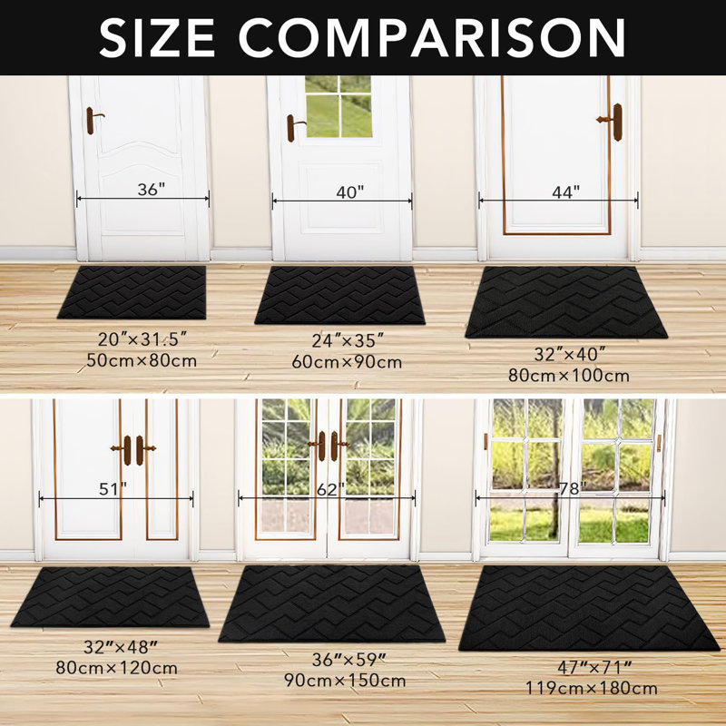 Dirt Trapper Non Slip Backing Washable Door Mat, black, 31.5*20