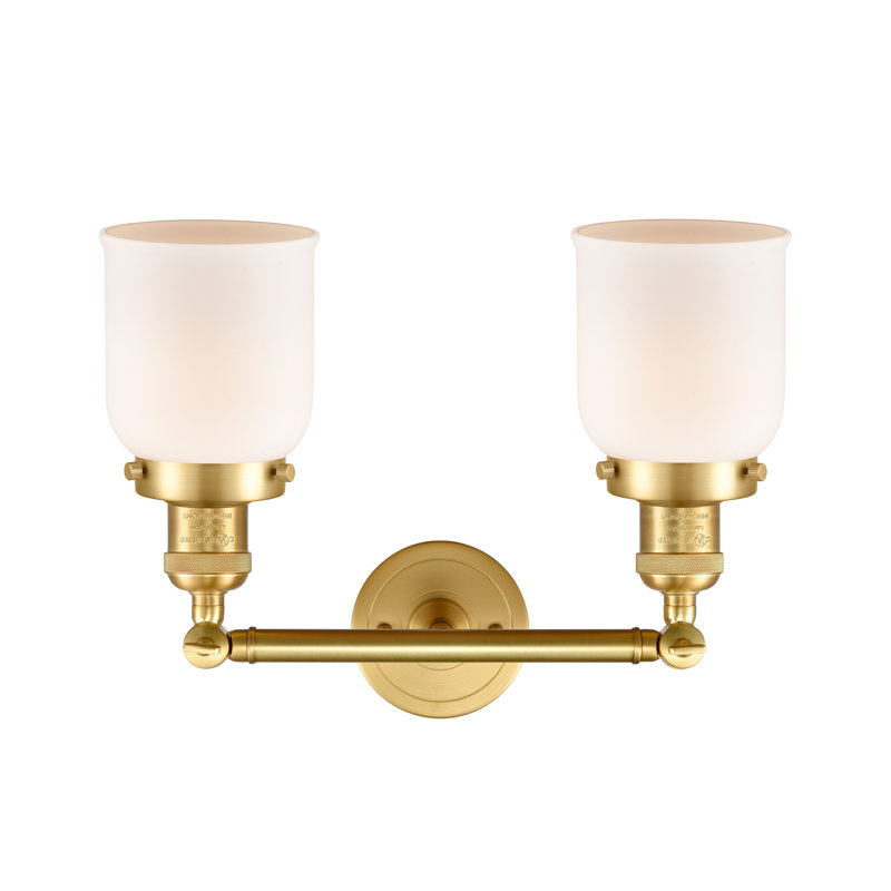 ClipperCove 2 - Light Dimmable Vanity Light, 6 Watt Vinage LED Bulb, Matte White Cased, Satin Gold