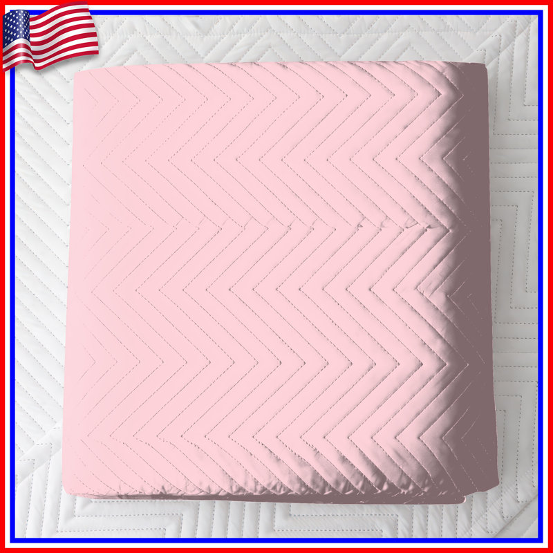 Solid Pink Background Quilted Bedspread All Sizes, Twin