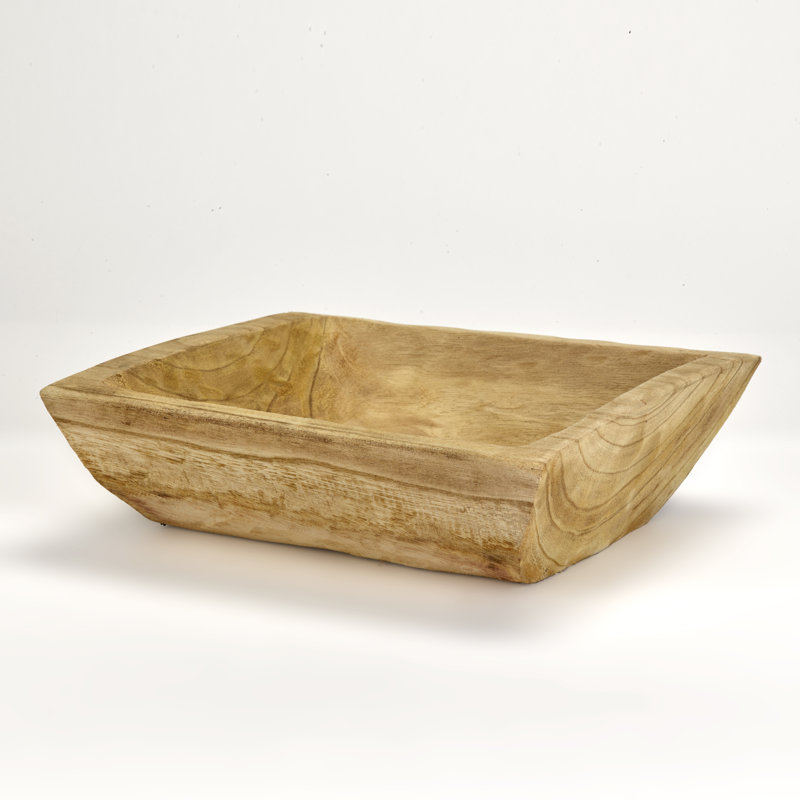 Vase de table en bois carré