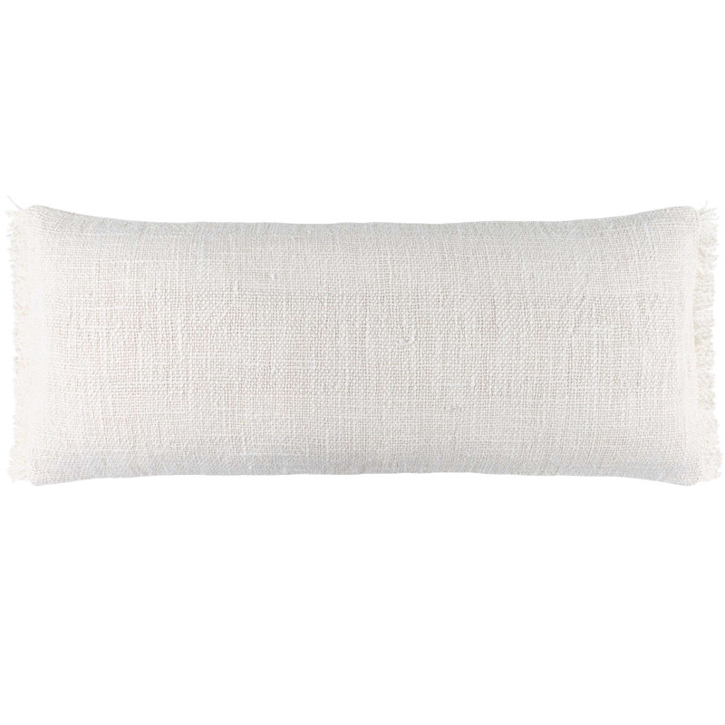 Griffin Linen Lumbar Pillow Cover, Ivory, 16"H x 40"W