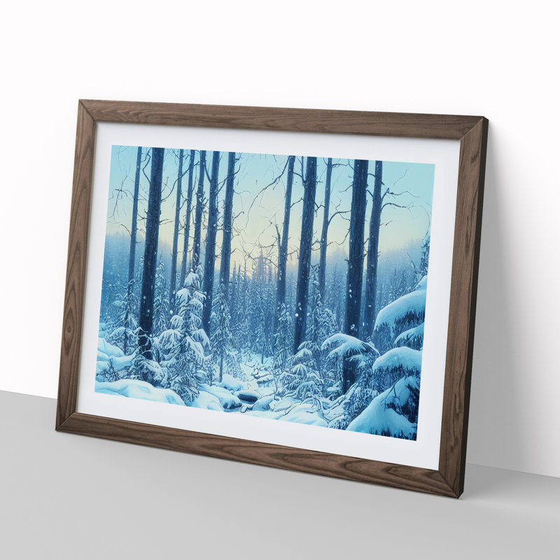 XH1022-9677X Virtuous Winter Forest - Single Picture Frame Print, 46cm H x 64cm W, Brown