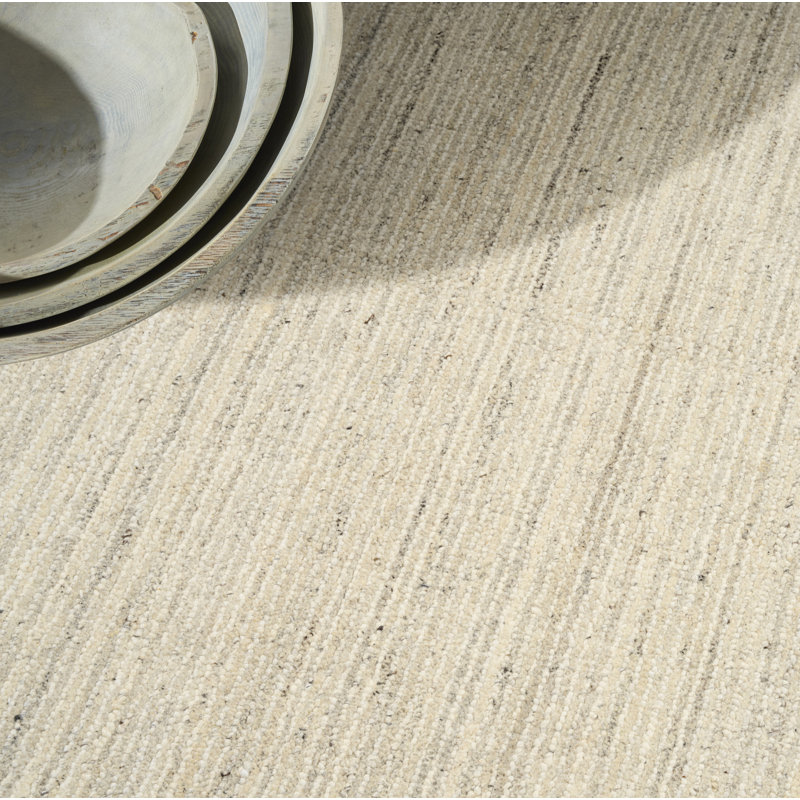 Calvin Klein CK082 Ridge 5'3" x 7'3" Ivory Farmhouse Indoor Rug, Rectangle 5'3" x 7'3", Ivory