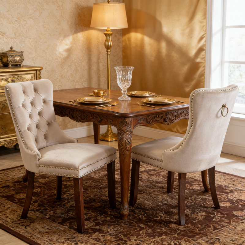 Chaise rembourrée en velours