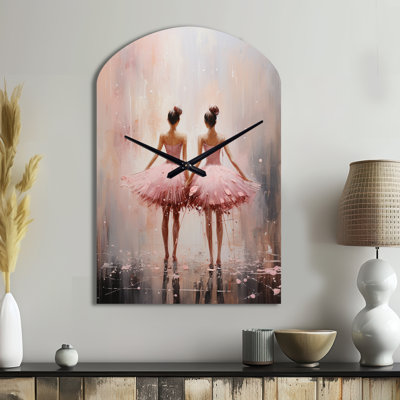 Altamonte - Grande horloge murale rose en forme d'arche - forme unique