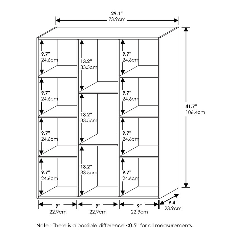 Moniece 11-Cube Reversible Open Shelf Bookcase