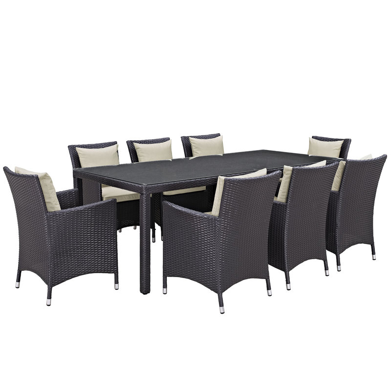 Ensemble repas 9 pièces Convene, Beige espresso, 8