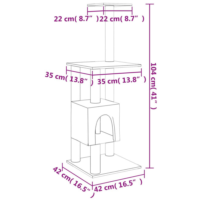 Drinkard Scratching Post, 104 cm, Light Grey