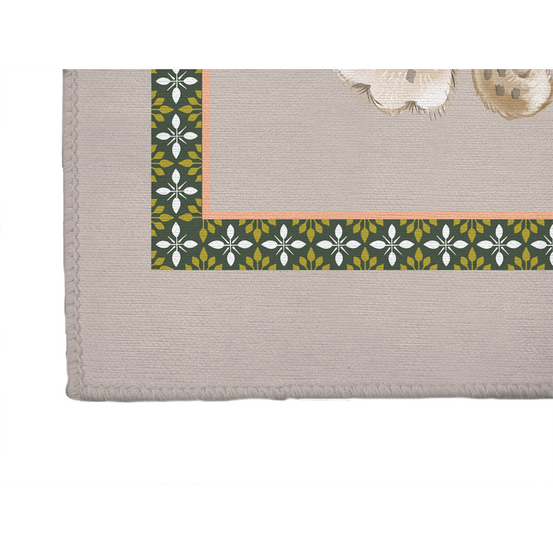Lil Lying Leopard Kids Play Mat, Rectangle 4' x 6', Taupe