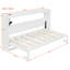 Lit escamotable simple pliant latéral simple avec motif imprimé, éclairage DEL sous le lit et prise USB intégrée, peu encombrant, blanc-1945173148-1945173217