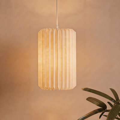 30cm H Cardboard / Paper Rectangle Pendant Shade in White