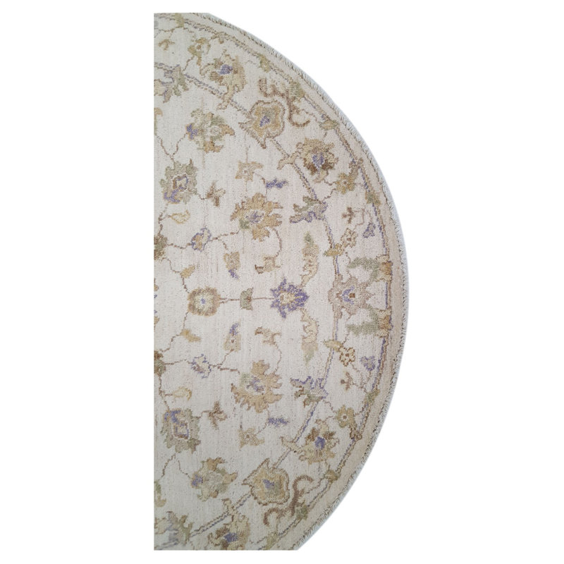 Daugherty Hand Knotted 4x4 Ivory Round