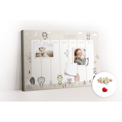 Wall Mounted cork board with print decorative wall pin board for wall for office bulletin board ideas Weekly schedule