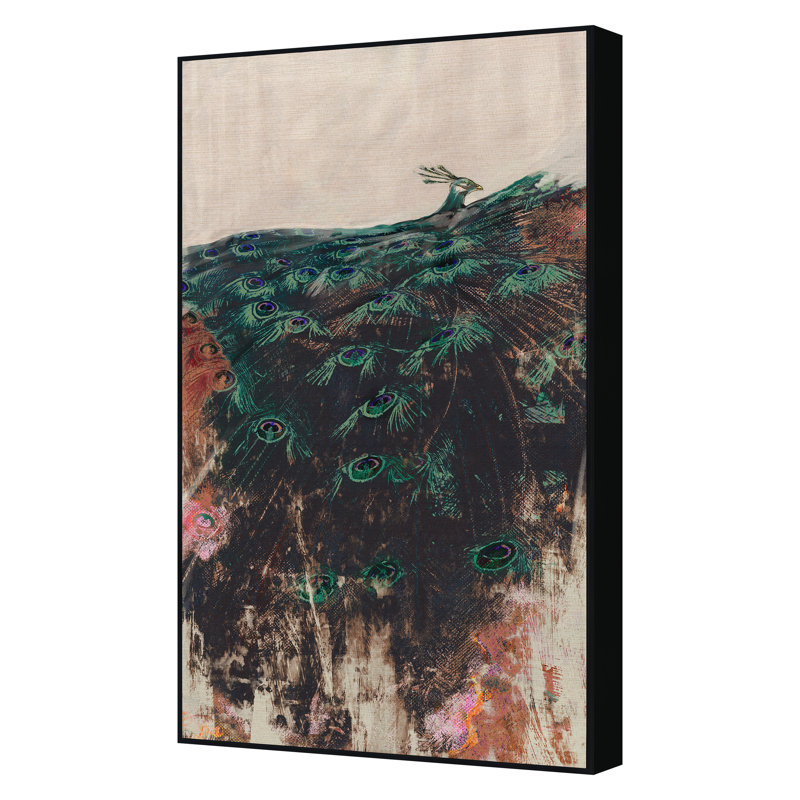 Noble Peacock 1 Print by Todaro, Katie, Black Floater Framed, 50'' H x 30'' W
