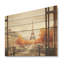 «Rustic Eiffel Tower Paris Window View III - City Paris», impression sur bois-802303405