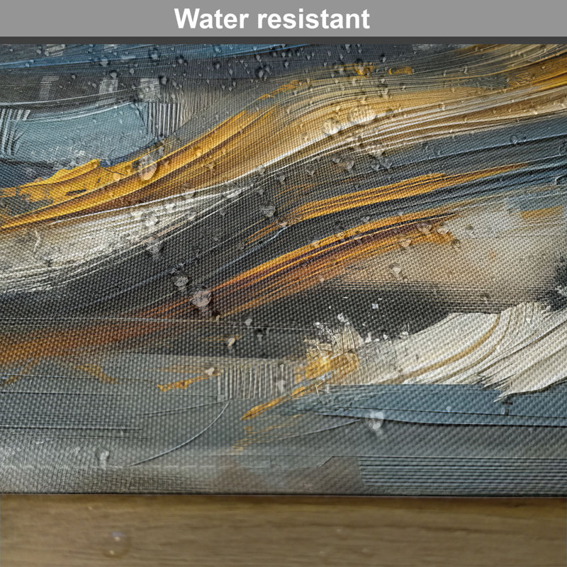 Abstract Brushstroke Navy Blue and Orange Polyester Placemats Set of 4