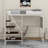 Twin Size Loft Metal Bed With Built-In Charging Station And LED Light-1196368473