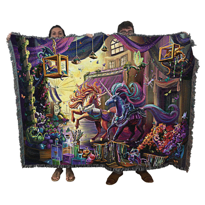 Pure Country Weavers Twilight Marketplace Blanket by Rose Khan - Gift Fantasy Tapestry Throw Woven from Cotton - Made in The USA (72x54)