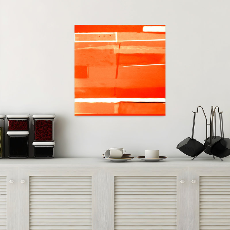Art abstrait contemporain rouge monochromatique, H 18 po x l 18 po