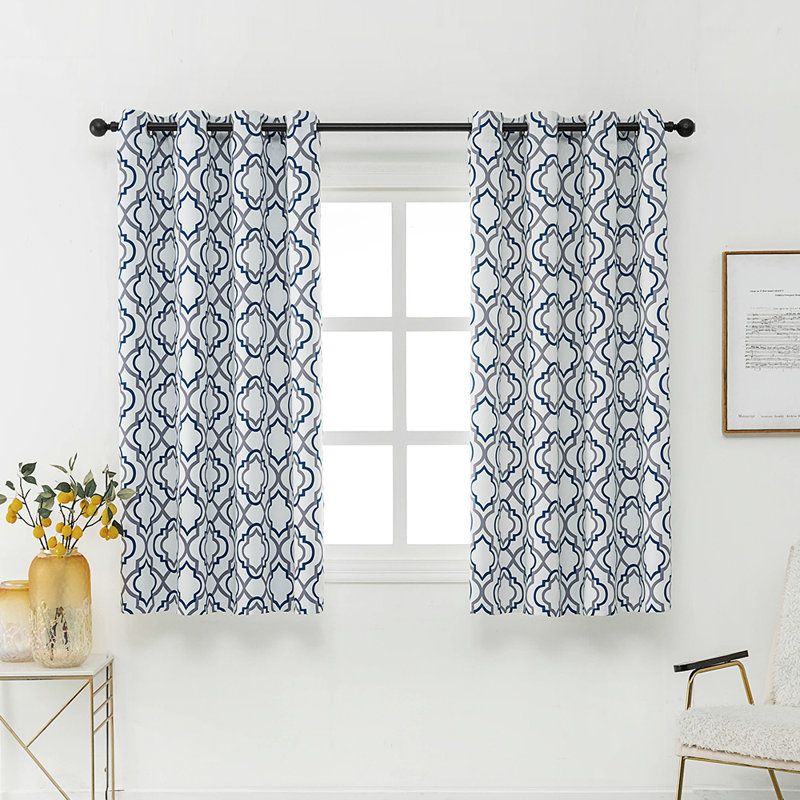 Gwinn Blackout Curtains / Drapes Pair, Navy Blue, 52'' W x 63'' L