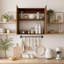 Armoire de rangement murale empilable en noyer, 30 cm P x 80 cm L x 76 cm H