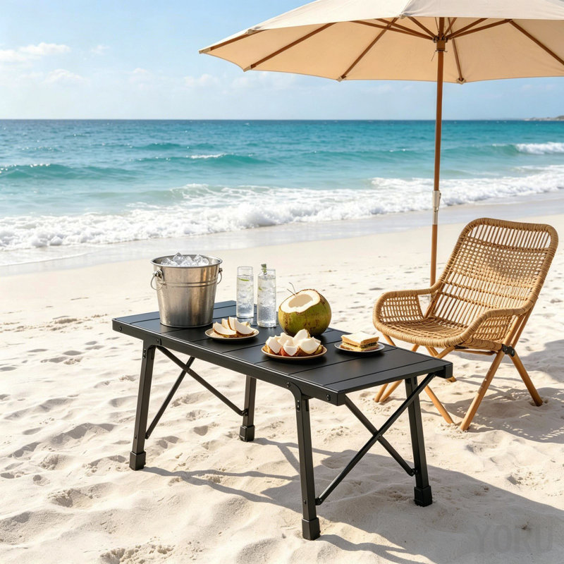 Robust Camp Table, Foldable Table, Portable Table With Two Adjustable Heights