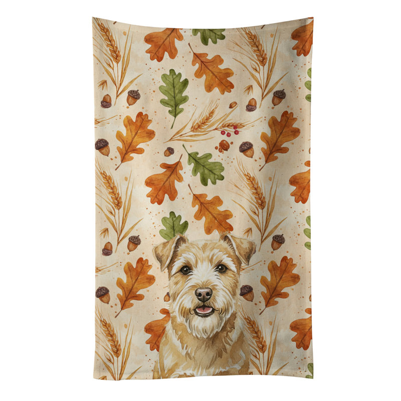 Wheaten Norfolk Terrier Heirloom Fall Kitchen Towel, Wheaten Norfolk Terrier