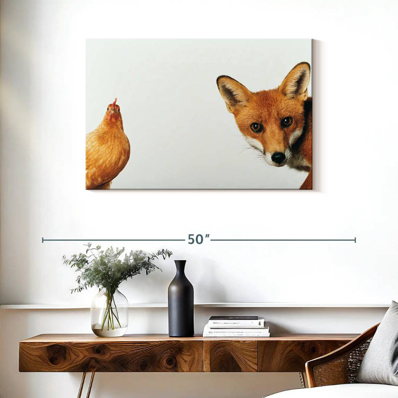 Brampt Chicken And Fox, 24" H x 36" W