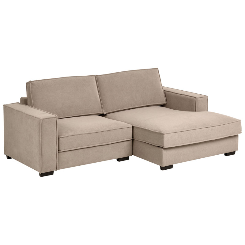 Talyah 2 Seater Corner Sofa , Taupe Polyester
