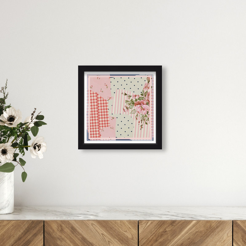 Patchwork Glam Print by Oliver Gal, 13.5"H x 13.5"W, Black Shadowbox