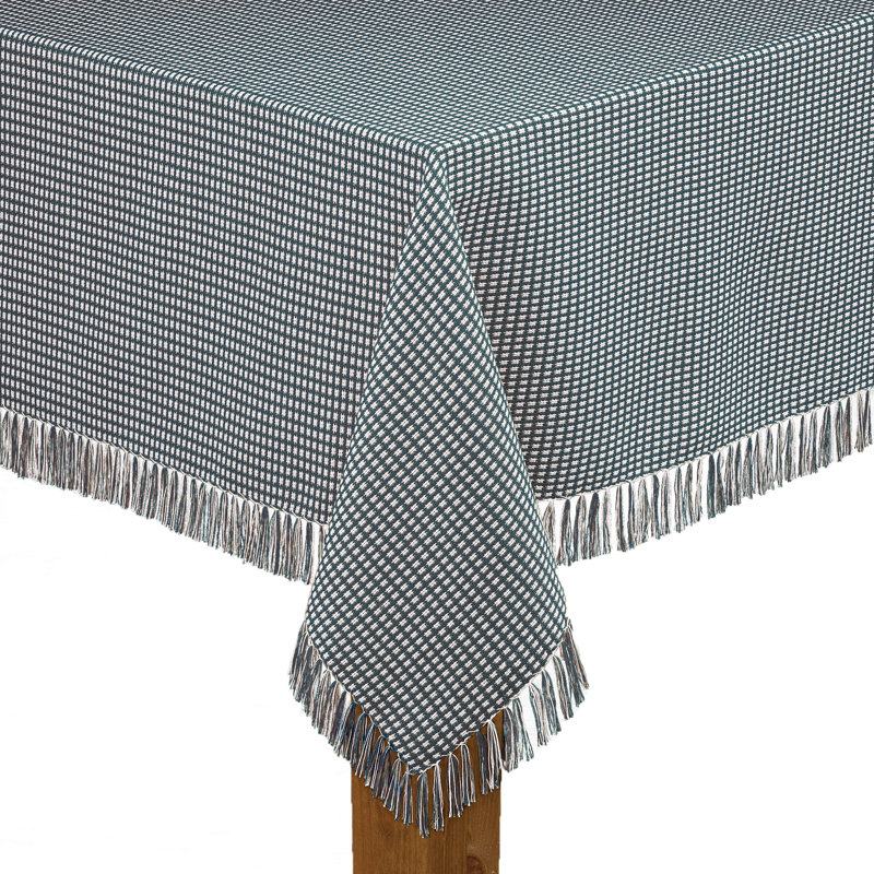 Chesnut Gingham 100% Cotton Tablecloth, 70" x 52" , Hunter Green
