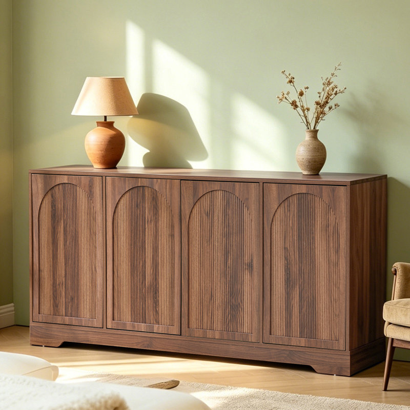 Armoire de rangement à 4 portes (62,2 po L), 4 portes, Brun
