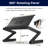 Uncaged Ergonomics WorkEZ Executive Laptop Stand and Lap Desk - Extra-Wide Adjustable Laptop Table with Cooling Fans - Black-22946468