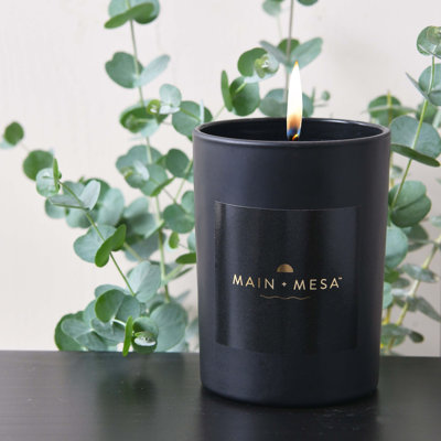 Main & Mesa Matte Black Glass Candle In Gift Box