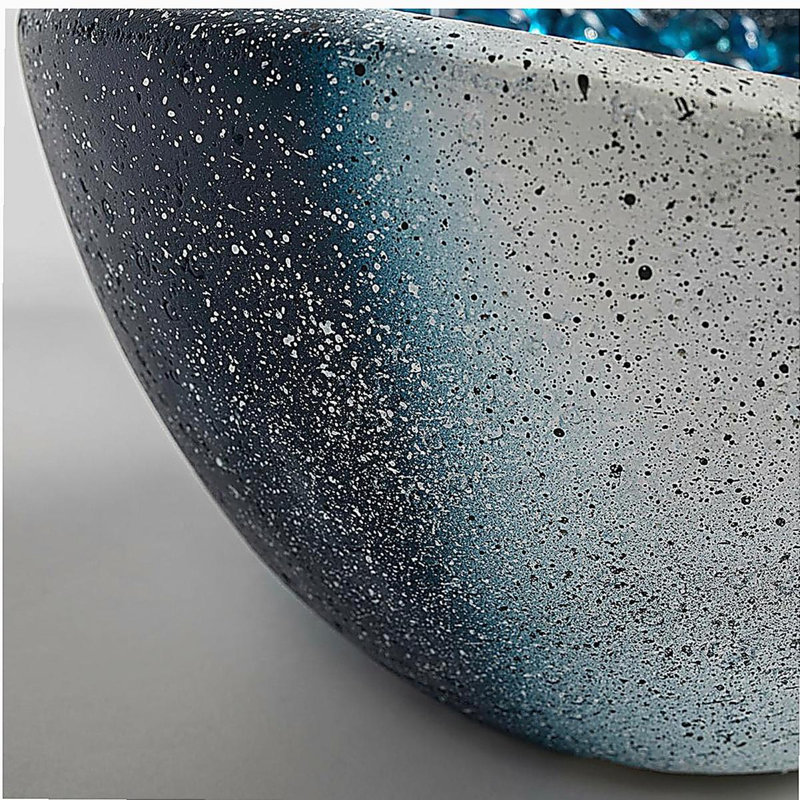 Foyer de table d'extérieur, foyer d'extérieur et éthanol, Blanc / Bleu