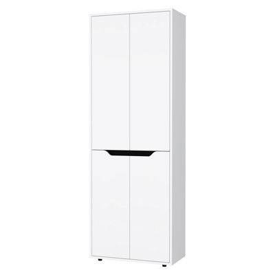 5-shelf White Pantry For Kitchen Interior - Two Cabinets Functional Storage Option With 5 Tiered Shelves Efficient Organization Method