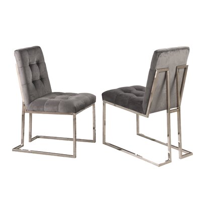 Everly Quinn E53 (Gray/ Silver) Side Chair
