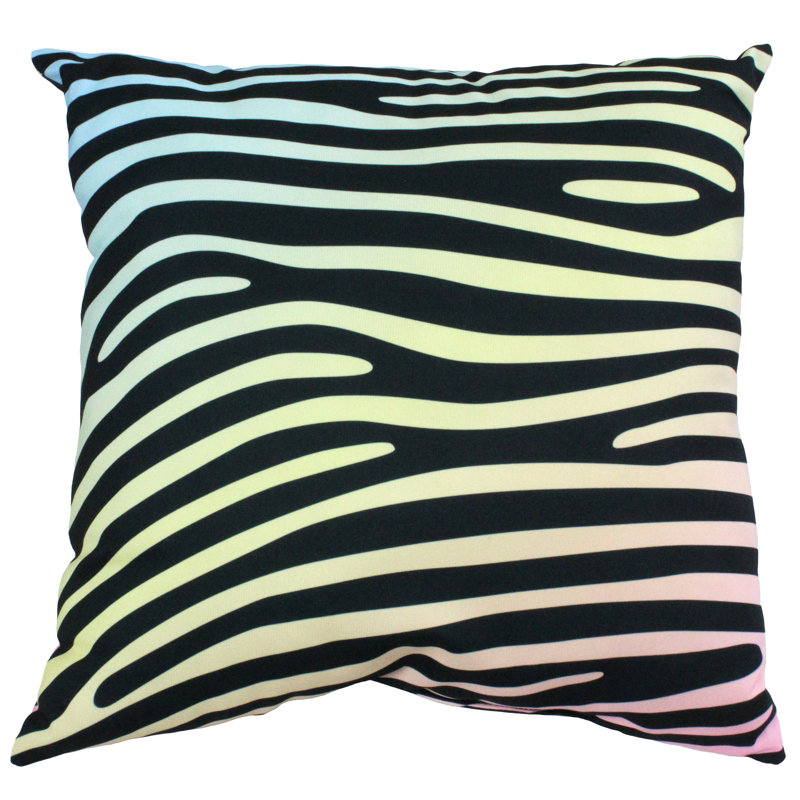 Animal Print Reversible Throw Pillow, Pastel Gradient/Black