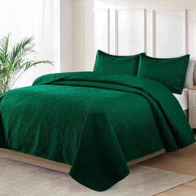 Lightweight Summer Bedspreads - 3 Piece Oversized Quilt Set - Reversible Coverlet Set - King Size