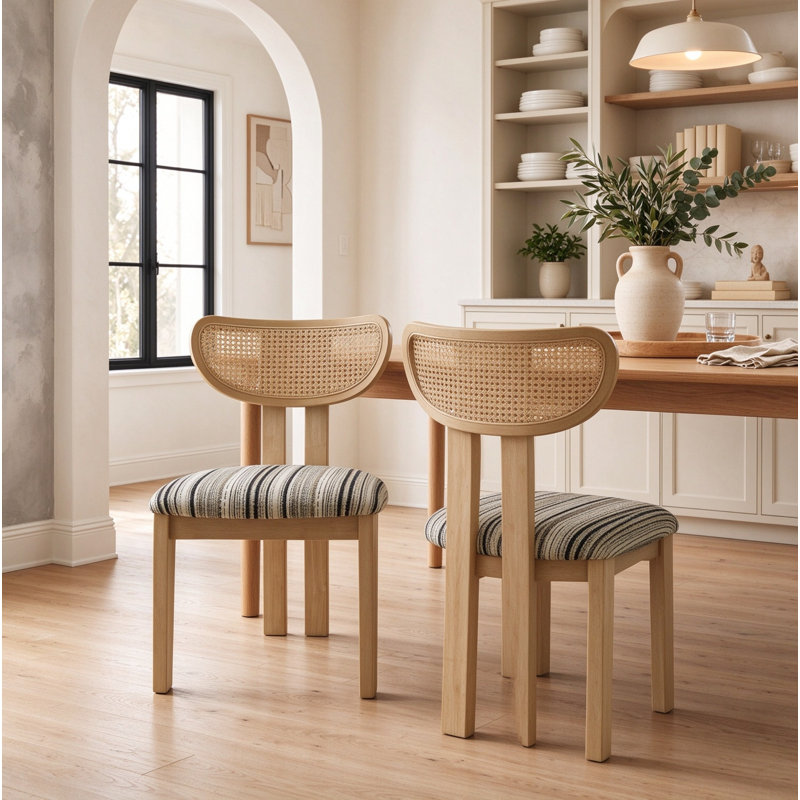 16.32 " H Chenille Upholstered Side Chair, Antique Brown+White,Beige+Black