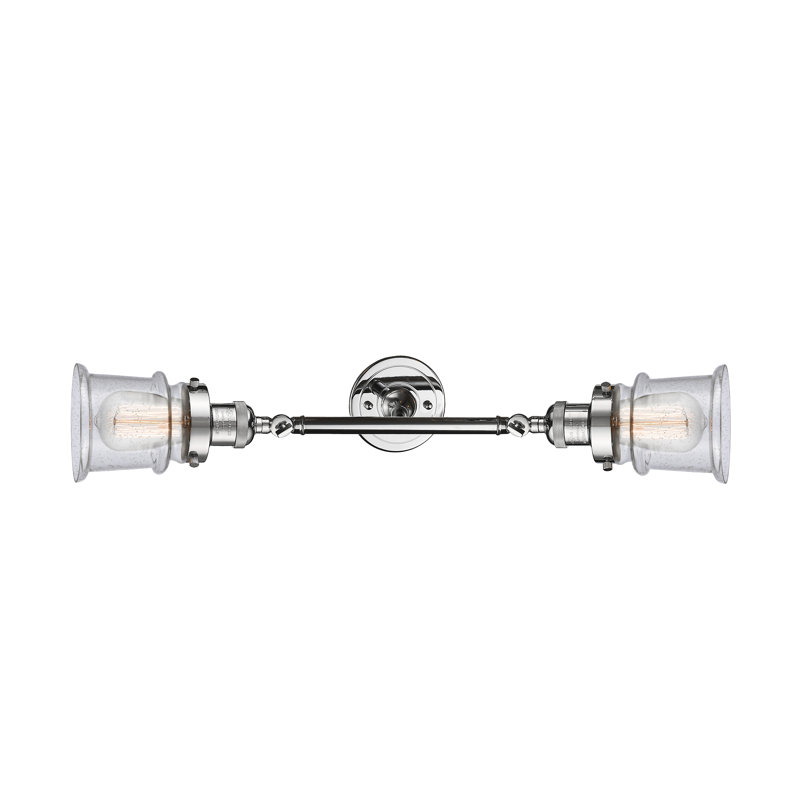 Éclairage pour salle de bain 2 lumières Alexandira, Ampoule DEL 6 watts Vinage, Grainé, Chrome poli
