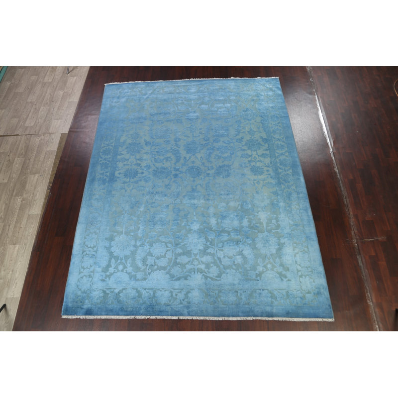 Tapis oriental tissé à la teinture végétale Peshawar Chobi noué à la main 9 x 12