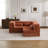 Compression Mahjong Sofa,Convertible Floor Sofa Bed,DIY Boneless Modular Sectional Sofa,No Assembly Required,Circle Fleece Fabric,Oversized 3 Seater With 3 Pillows,Orange-801647757