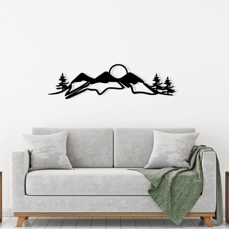 Stylish Decorative Metal Wall Accessory, Black, 41.7 x 11.4 inches | 100% Metal Construction, Thickness: 0.05 inches | Ideal for Modern Home Decor, Durable and Eye-Catching Design for Living Room or Office