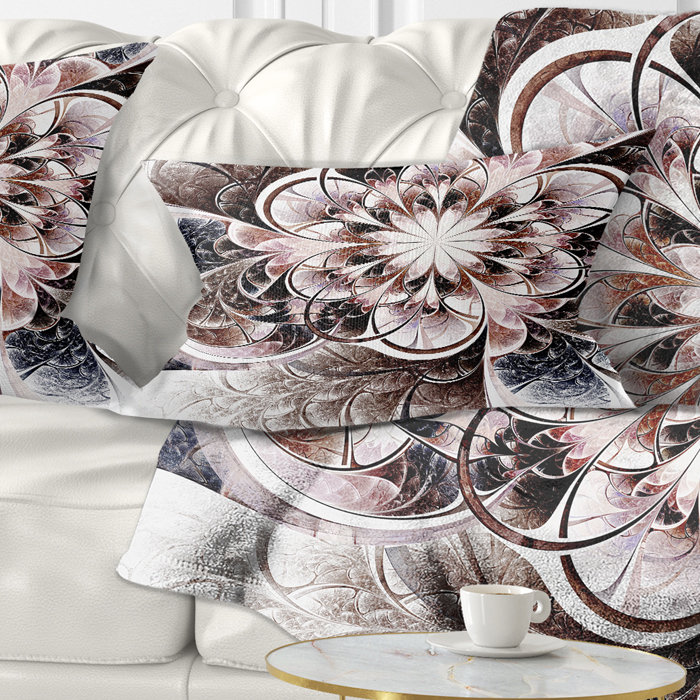 Coussin lombaire floral fractal scintillant